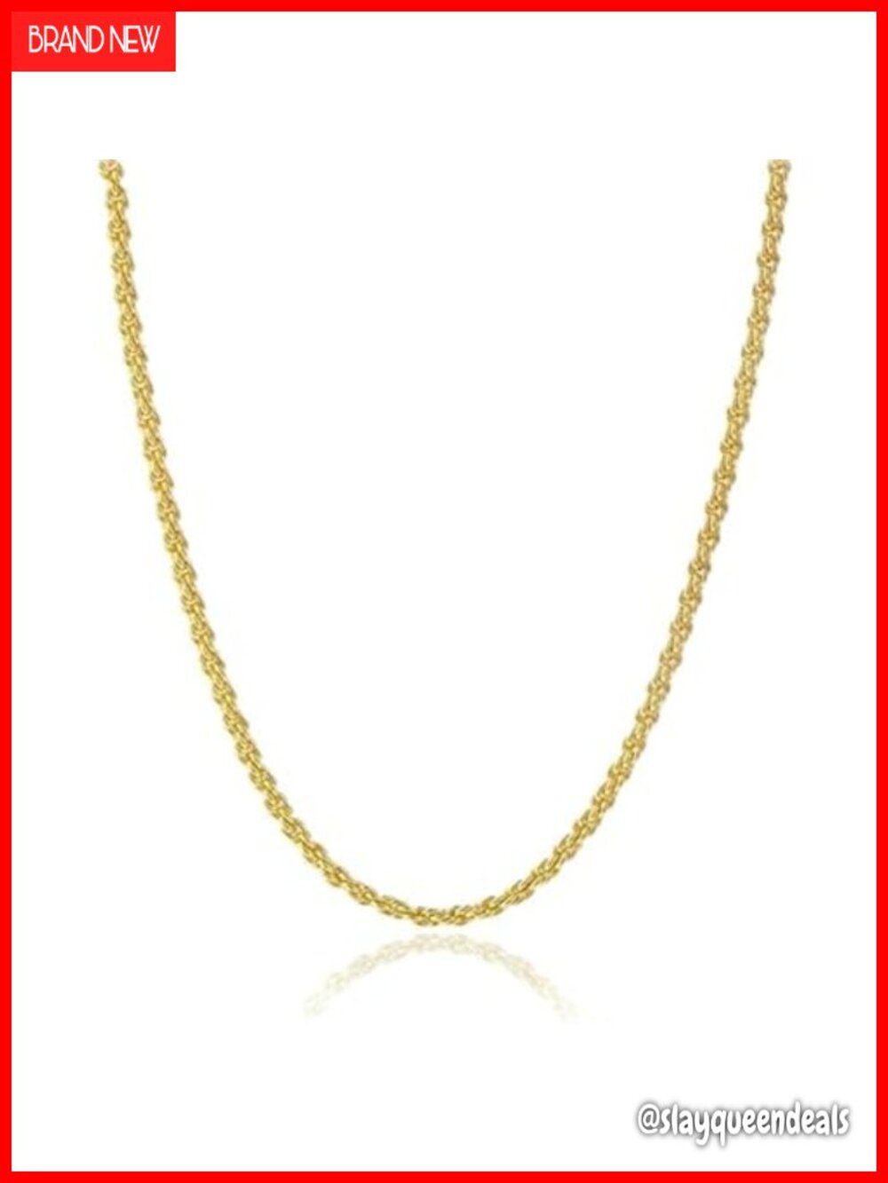 14k Solid Yellow Gold Rope Chain Necklace Lobster Clasp Dainty Layering Gift
